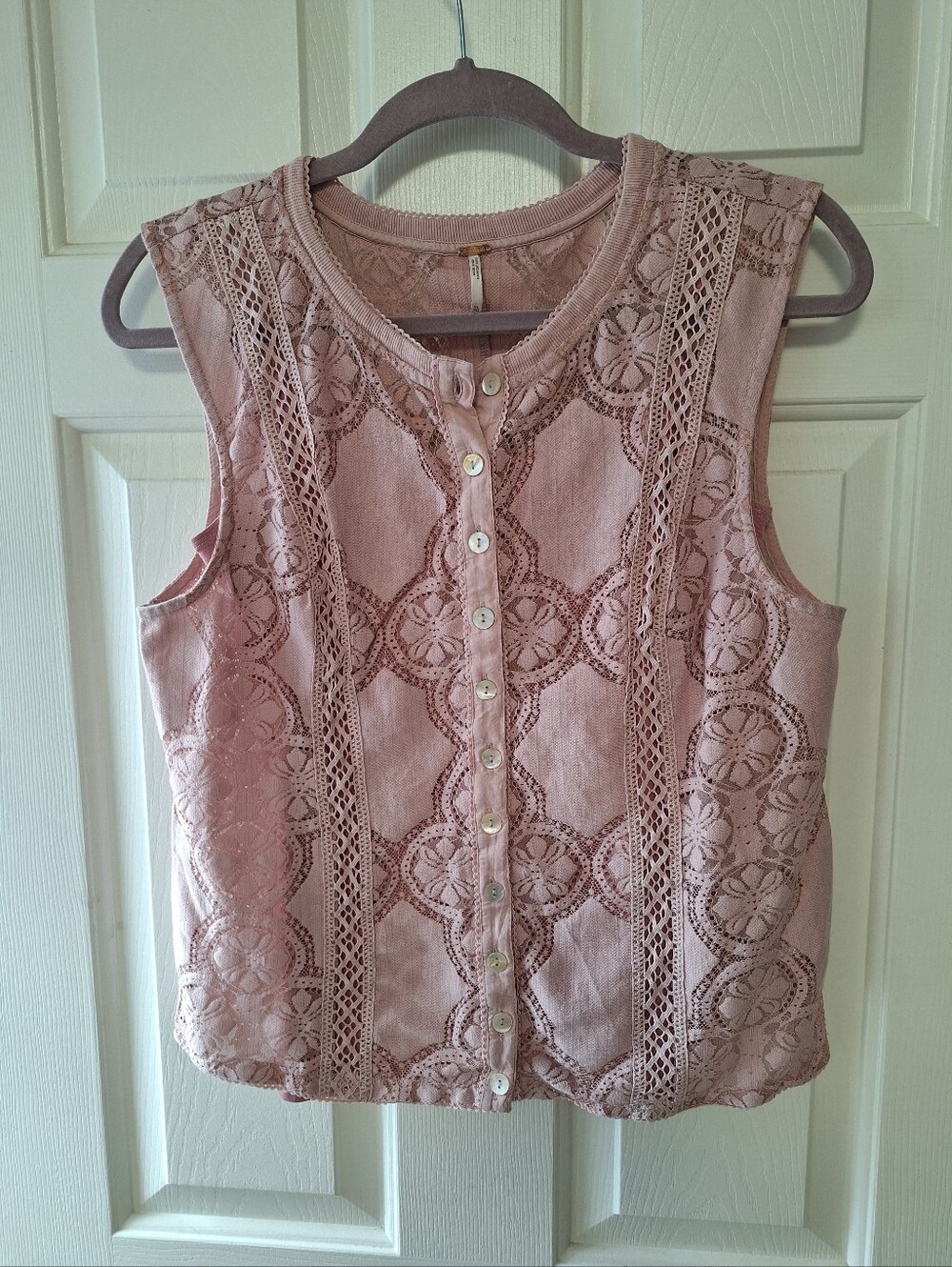 Free People JAE Top Size XL in Pink